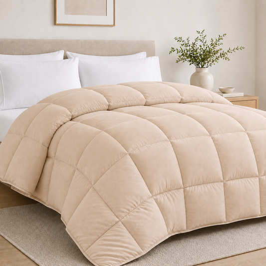 Solid Baby Pink Microfiber Comforter – 220 GSM All-Season AC Comforter & Blanket