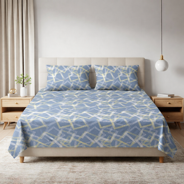 Geometric Classic Pattern Bedsheet Set (King Size)