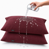 Terry Cotton Pillow Protector - Maroon Colour – Waterproof, Soft & Durable