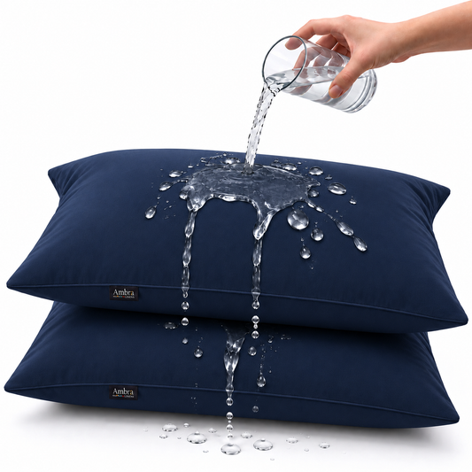 Terry Cotton Pillow Protector - Navy Blue Colour – Waterproof, Soft & Durable