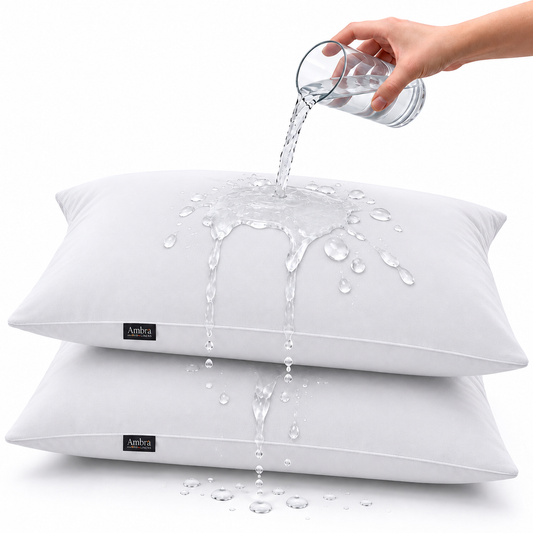 Terry Cotton Pillow Protector - White Colour – Waterproof, Soft & Durable