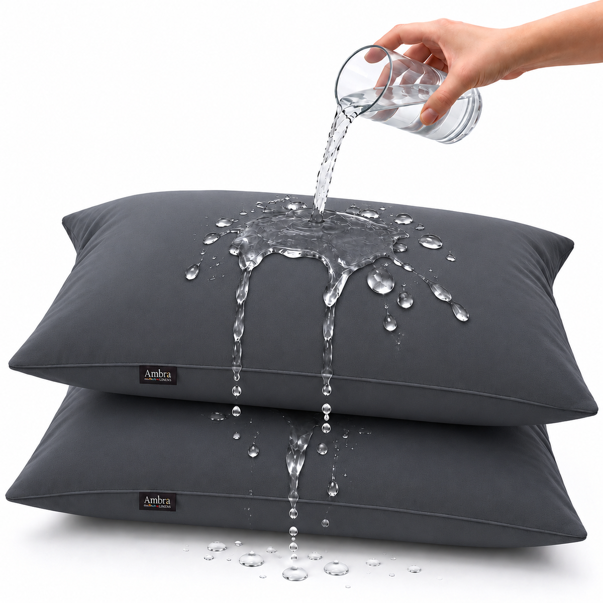 Terry Cotton Pillow Protector - Grey Colour – Waterproof, Soft & Durable