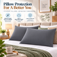 Terry Cotton Pillow Protector - Grey Colour – Waterproof, Soft & Durable