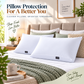 Terry Cotton Pillow Protector - White Colour – Waterproof, Soft & Durable