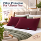Terry Cotton Pillow Protector - Maroon Colour – Waterproof, Soft & Durable