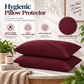 Terry Cotton Pillow Protector - Maroon Colour – Waterproof, Soft & Durable