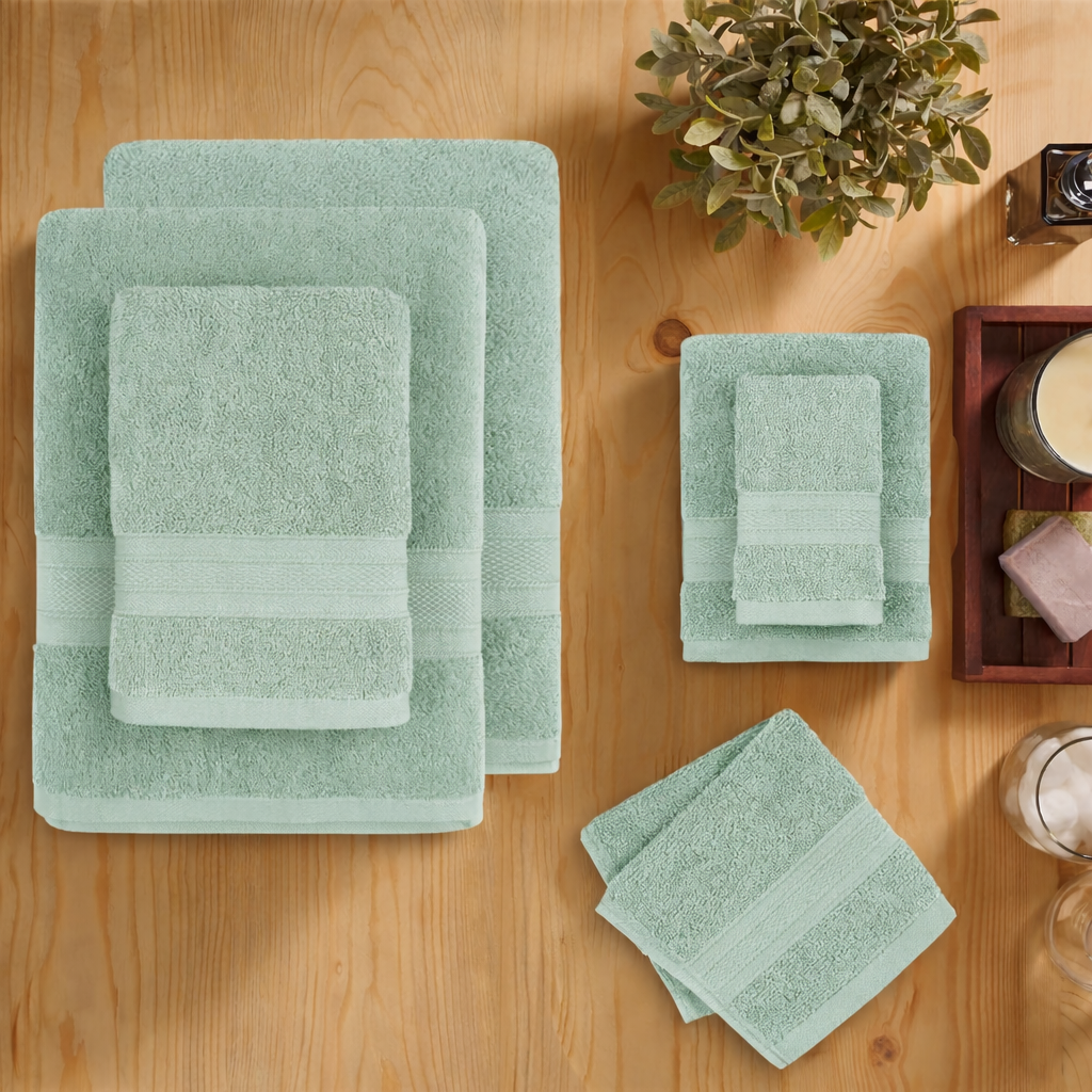 Premium 6 Piece Cotton Towel Set (Bath, Hand & Face)