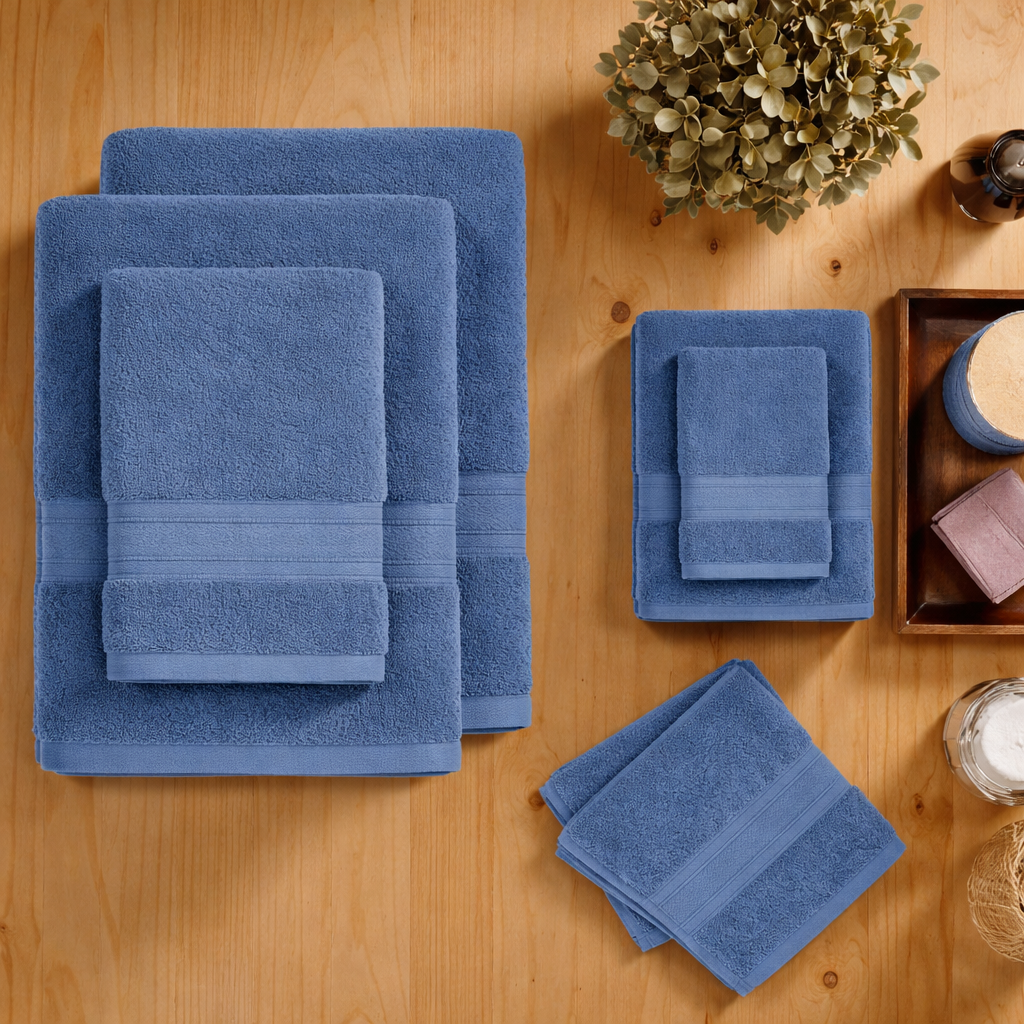 Premium 6 Piece Cotton Towel Set (Bath, Hand & Face)