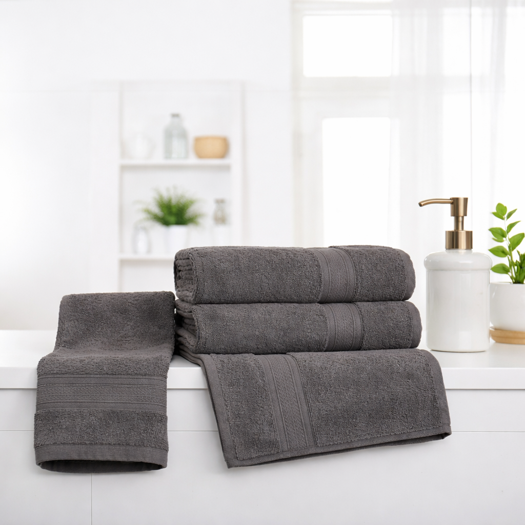 Premium 500 GSM 100% Cotton Hand Towels (Pack of 4)