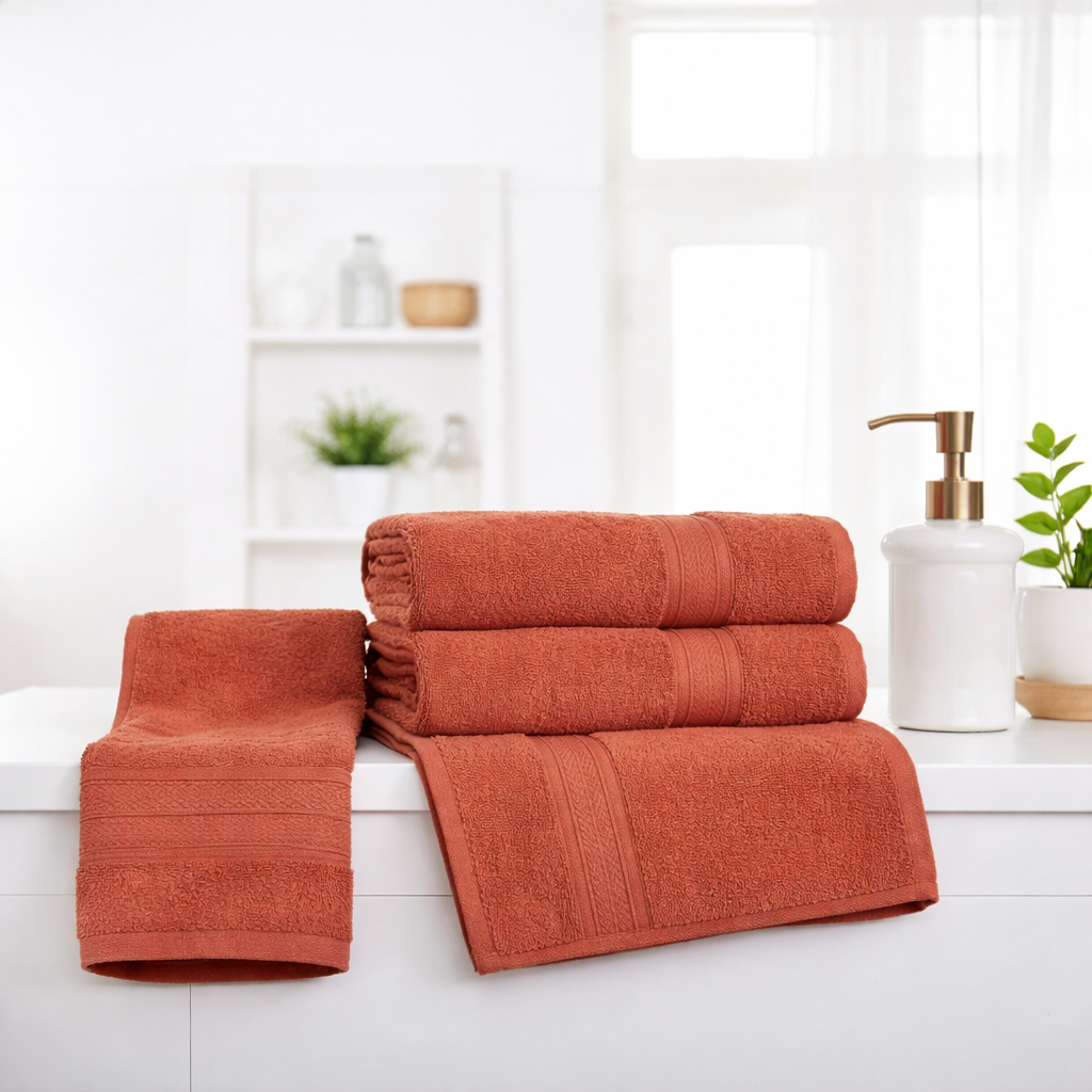 Premium 500 GSM 100% Cotton Hand Towels (Pack of 4)