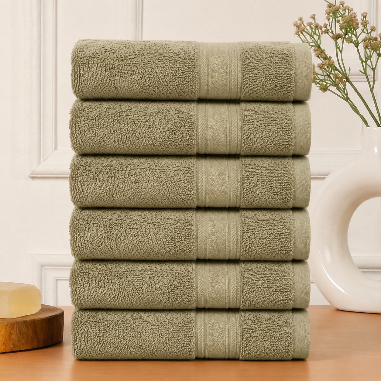Premium 500 GSM 100% Cotton Brown Colour Hand Towels