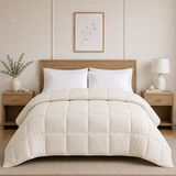 Solid Cream Microfiber Comforter – 220 GSM All-Season AC Comforter & Blanket