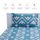 Blue Geometric Printed Single Bedsheet with 1 Pillow Cover