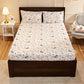 Pastel Floral Printed Queen Flat Bedsheet with 2 Pillow Covers