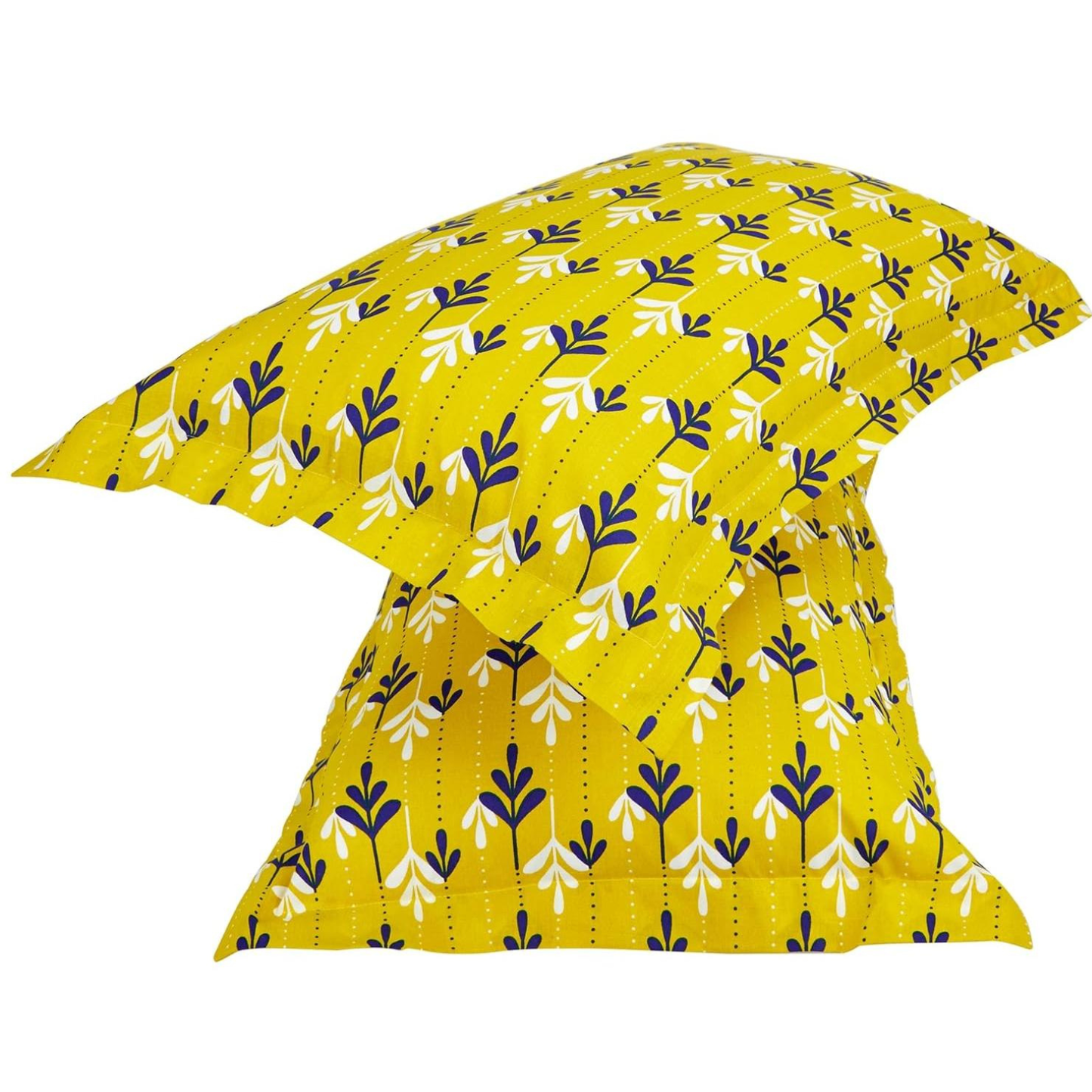 Yellow Floral Printed Pillow Cover Set of 2