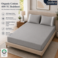 400 Thread Count 100% Organic Cotton Lace Style Grey Mist Premium Bedsheet King Size