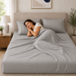 400 Thread Count 100% Organic Cotton Merrow Design Grey Mist – Sage Premium Bedsheet King Size