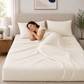 400 Thread Count 100% Organic Cotton Merrow Design Classic Ivory – Classic Ivory Premium Bedsheet King Size