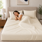 400 Thread Count 100% Organic Cotton Merrow Design Classic Ivory – Marron Premium Bedsheet King Size
