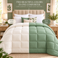 300 GSM Reversible Microfiber Sage And Cream Comforter – Double Bed | Soft, Fluffy & All-Season