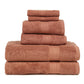 Premium 6 Piece Dark Rust Colour Cotton Towel Set (Bath, Hand & Face)