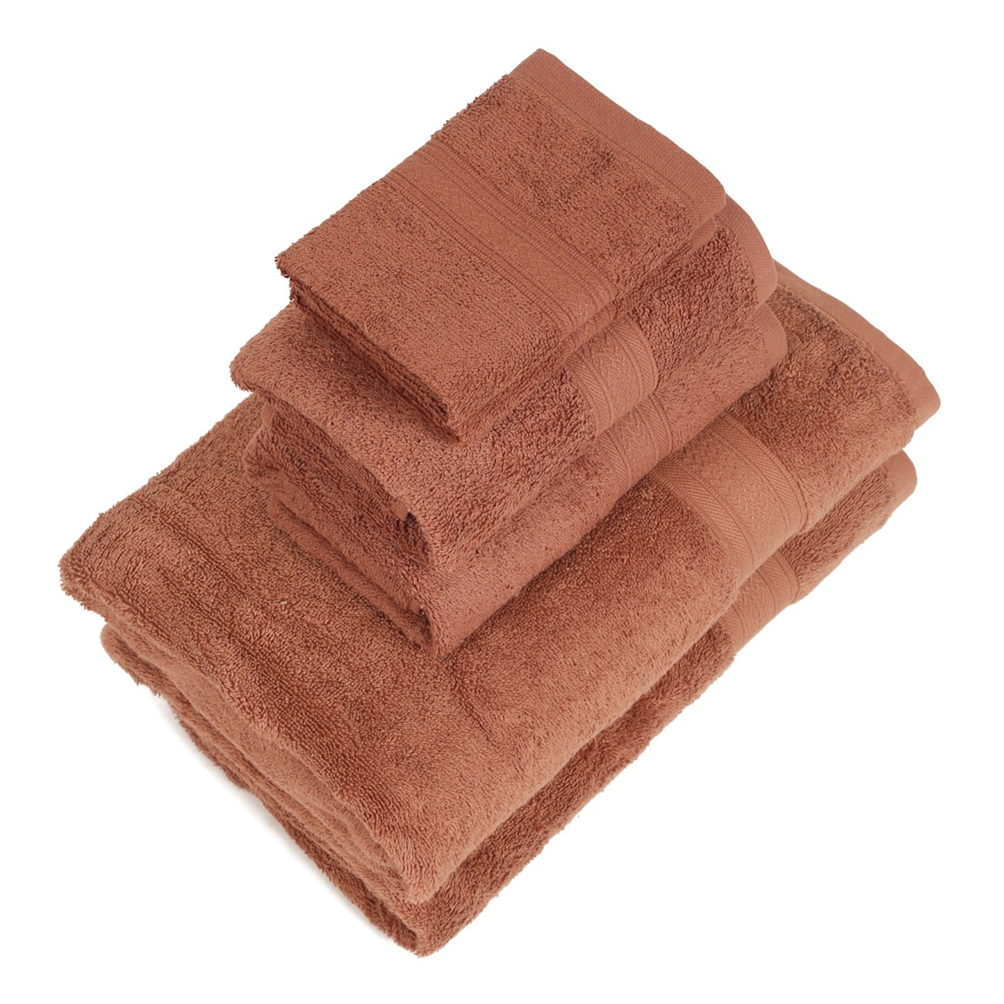 Premium 6 Piece Dark Rust Colour Cotton Towel Set (Bath, Hand & Face)