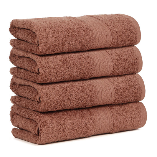 Premium 500 GSM 100% Cotton Dark Rust Colour Hand Towels (Pack of 4)
