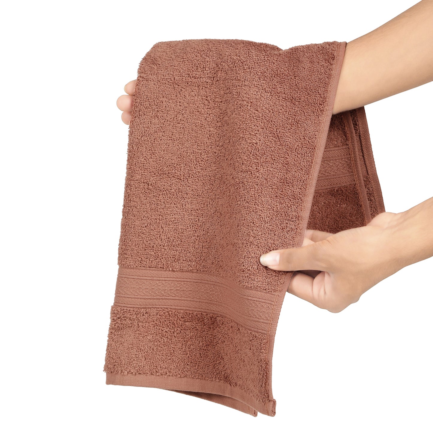 Premium 500 GSM 100% Cotton Dark Rust Colour Hand Towels (Pack of 4)