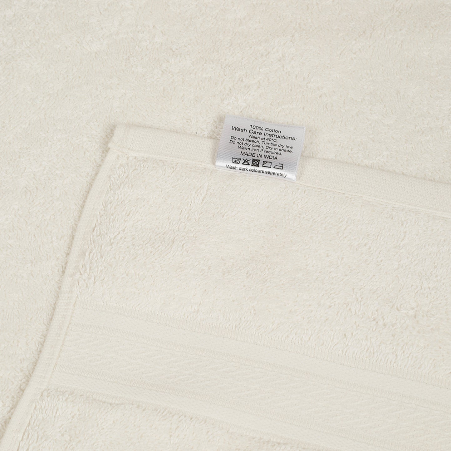 Premium 500 GSM 100% Cotton Cream Colour Hand Towels (Pack of 4)