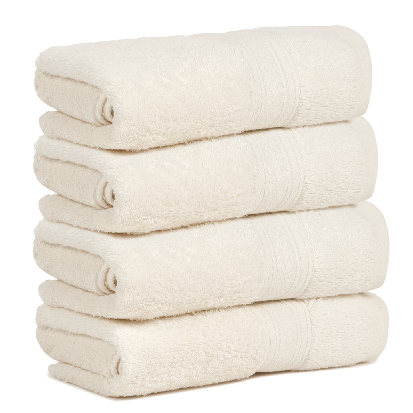 Premium 500 GSM 100% Cotton Cream Colour Hand Towels (Pack of 4)