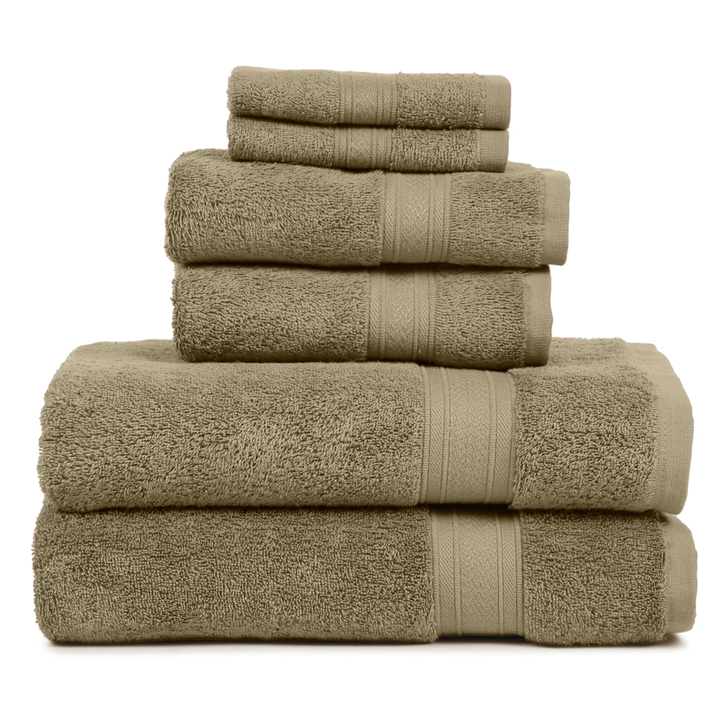 Premium 6 Piece Brown Colour Cotton Towel Set (Bath, Hand & Face)