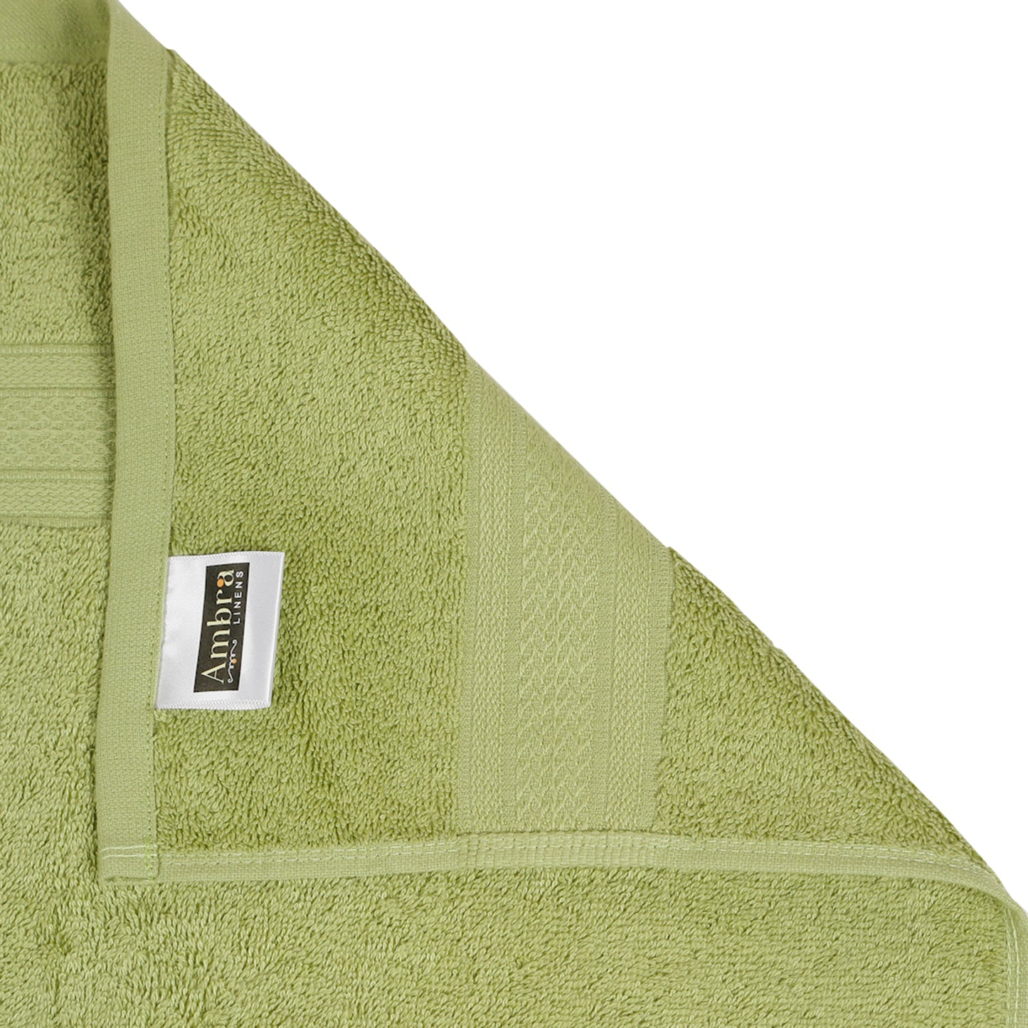 Premium 500 GSM 100% Cotton Summer Green Colour Hand Towels (Pack of 4)