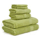 Premium 6 Piece Summer Green Colour Cotton Towel Set (Bath, Hand & Face)