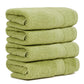 Premium 500 GSM 100% Cotton Summer Green Colour Hand Towels (Pack of 4)