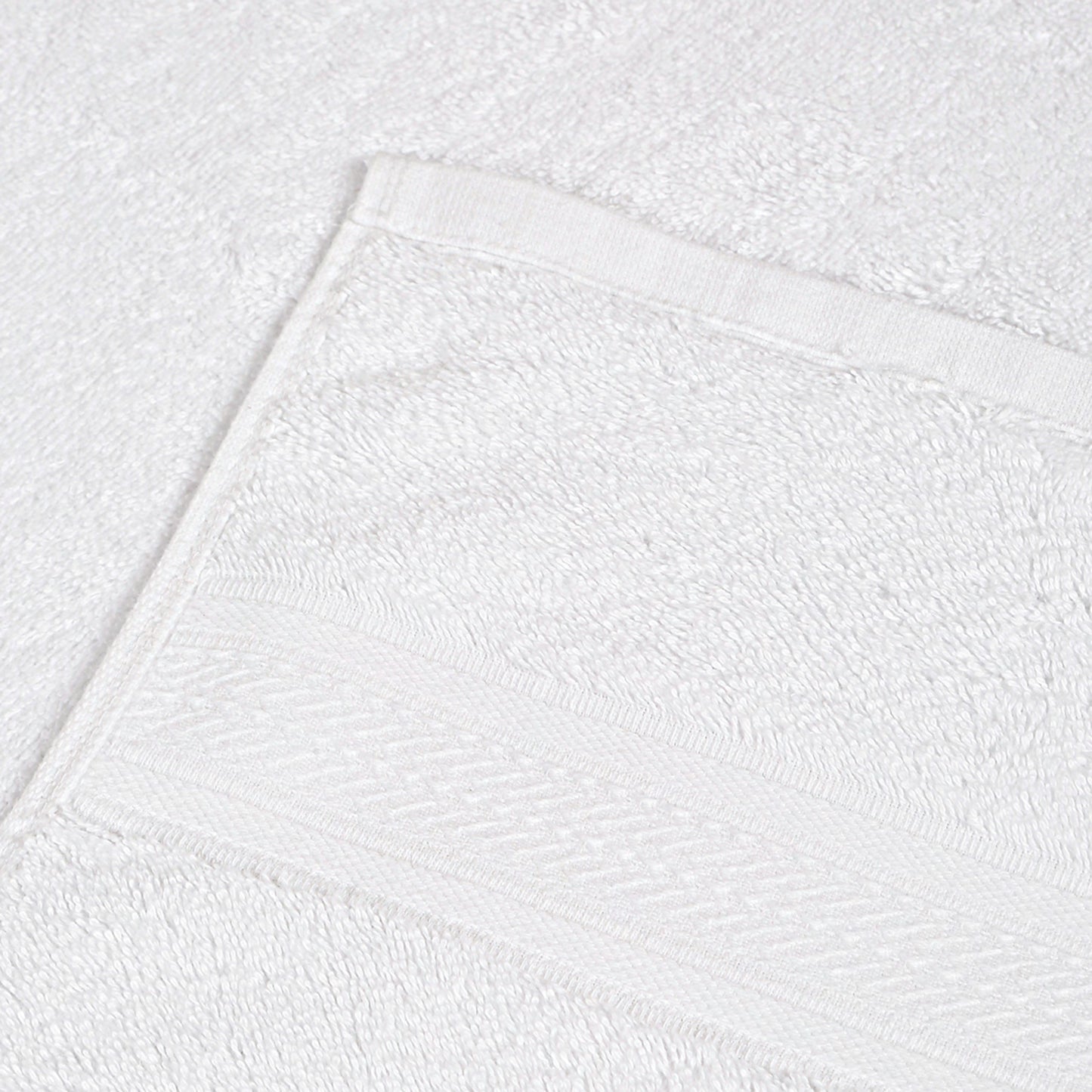 Premium 500 GSM 100% Cotton White Colour Hand Towels (Pack of 4)