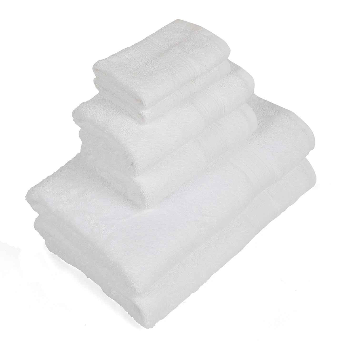 Premium 6 Piece White Colour Cotton Towel Set (Bath, Hand & Face)