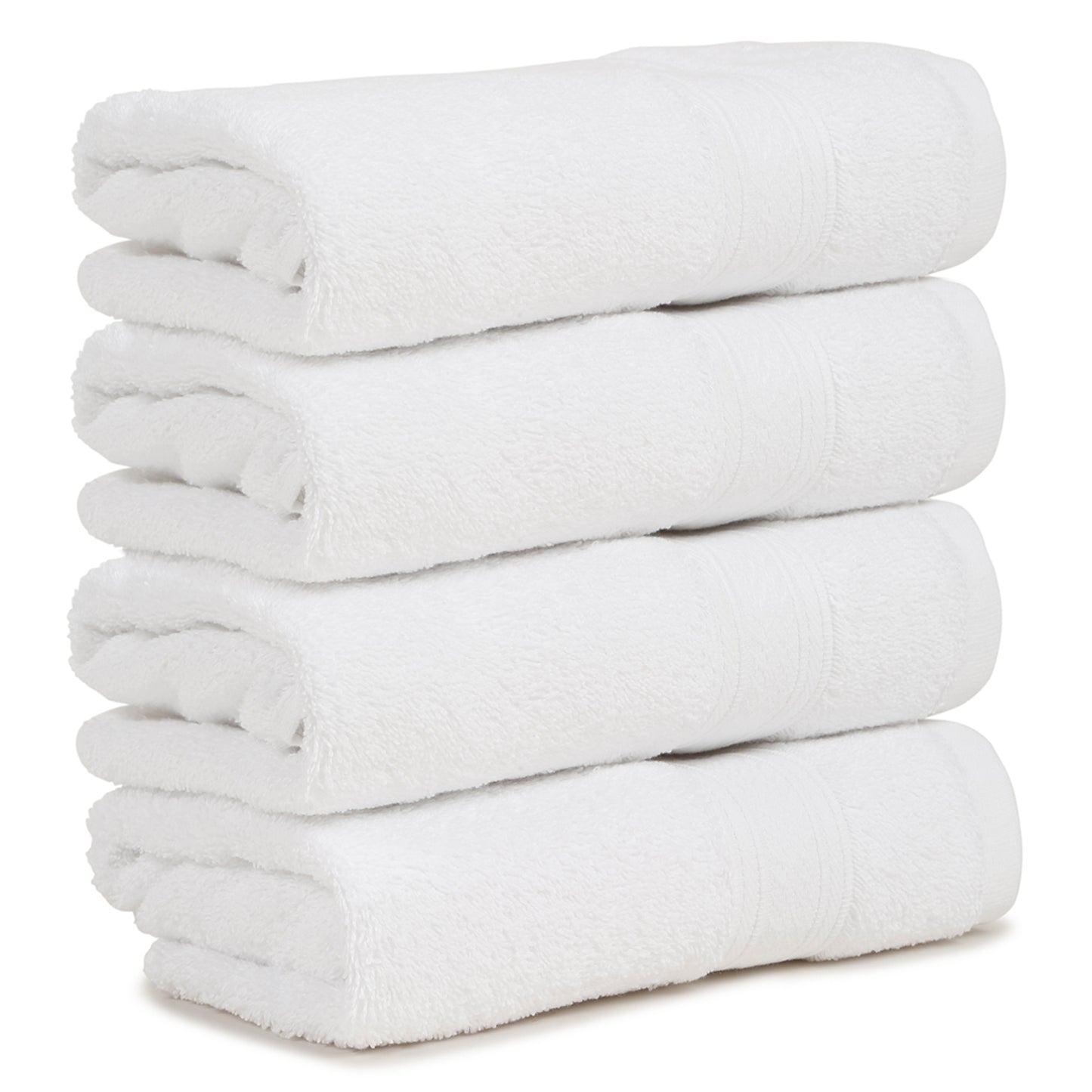 Premium 500 GSM 100% Cotton White Colour Hand Towels (Pack of 4)