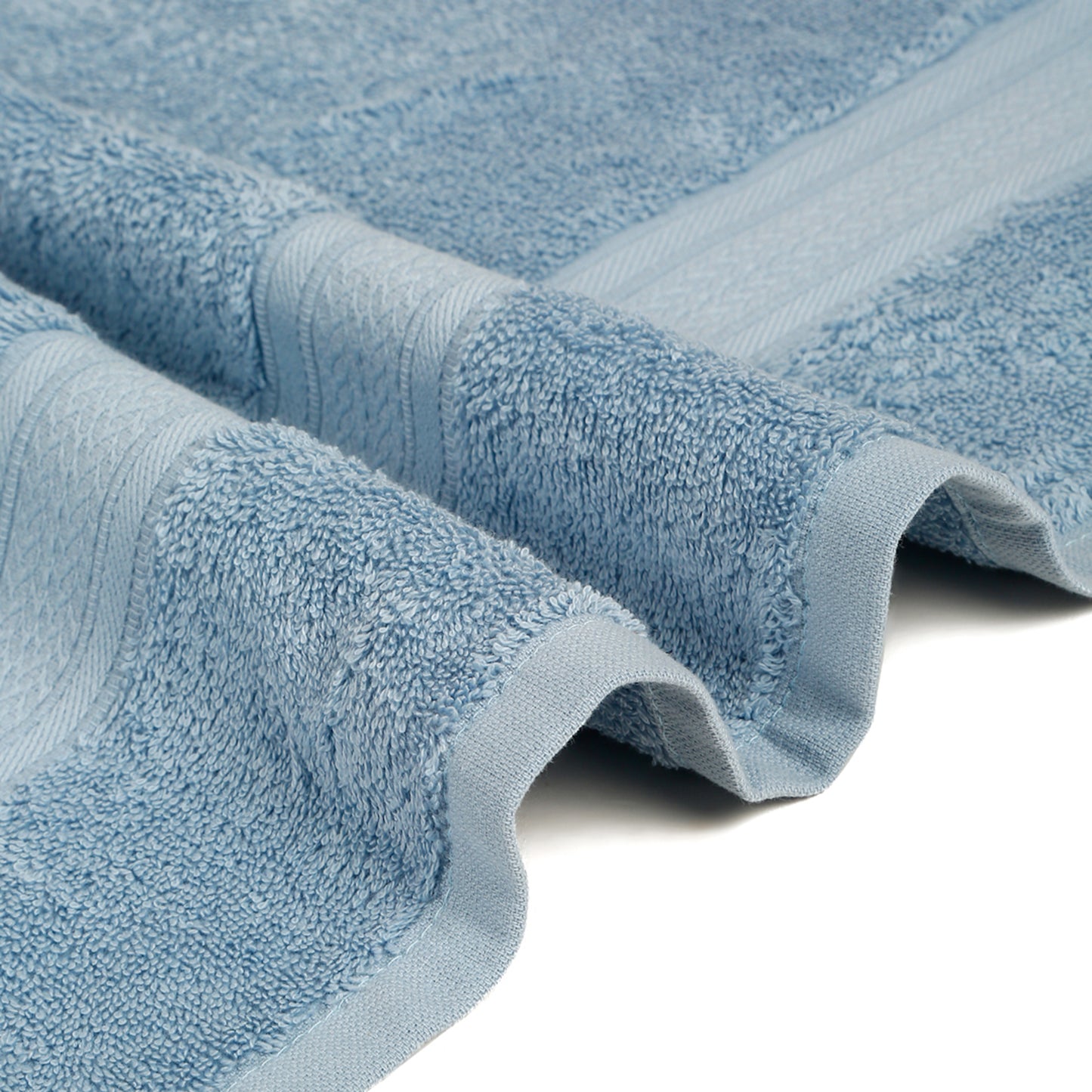Premium 500 GSM 100% Cotton Sky Blue Colour Hand Towels (Pack of 4)