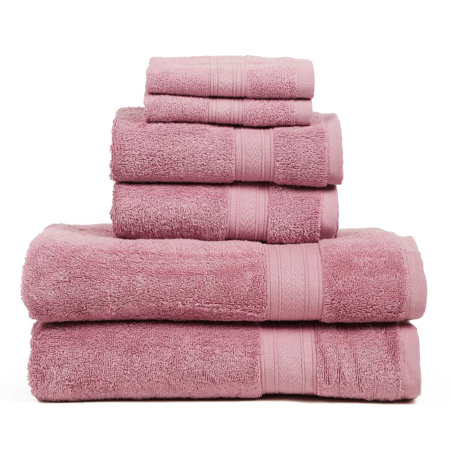 Premium 6 Piece Lilac Colour Cotton Towel Set (Bath, Hand & Face)