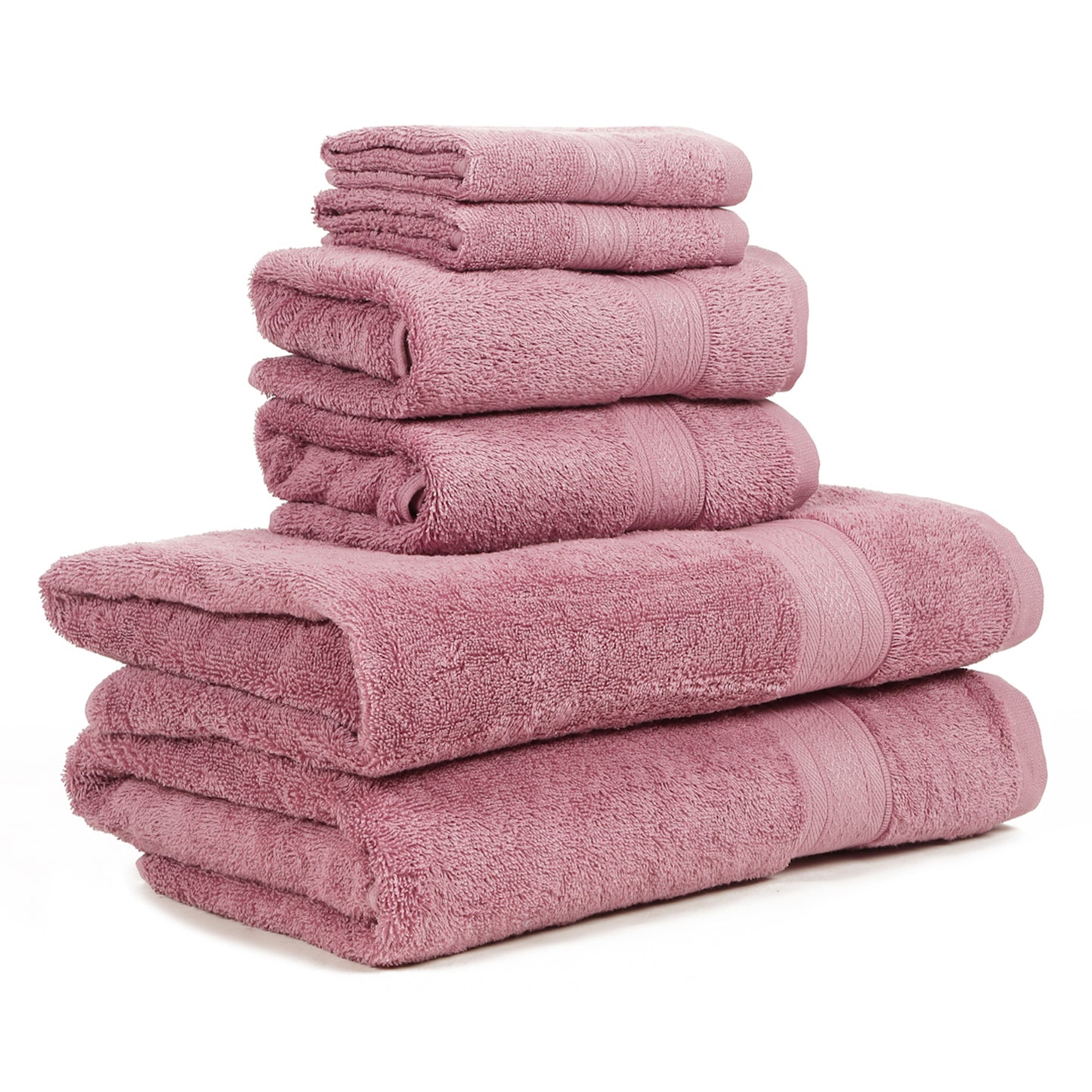 Premium 6 Piece Lilac Colour Cotton Towel Set (Bath, Hand & Face)