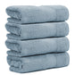 Premium 500 GSM 100% Cotton Sky Blue Colour Hand Towels (Pack of 4)
