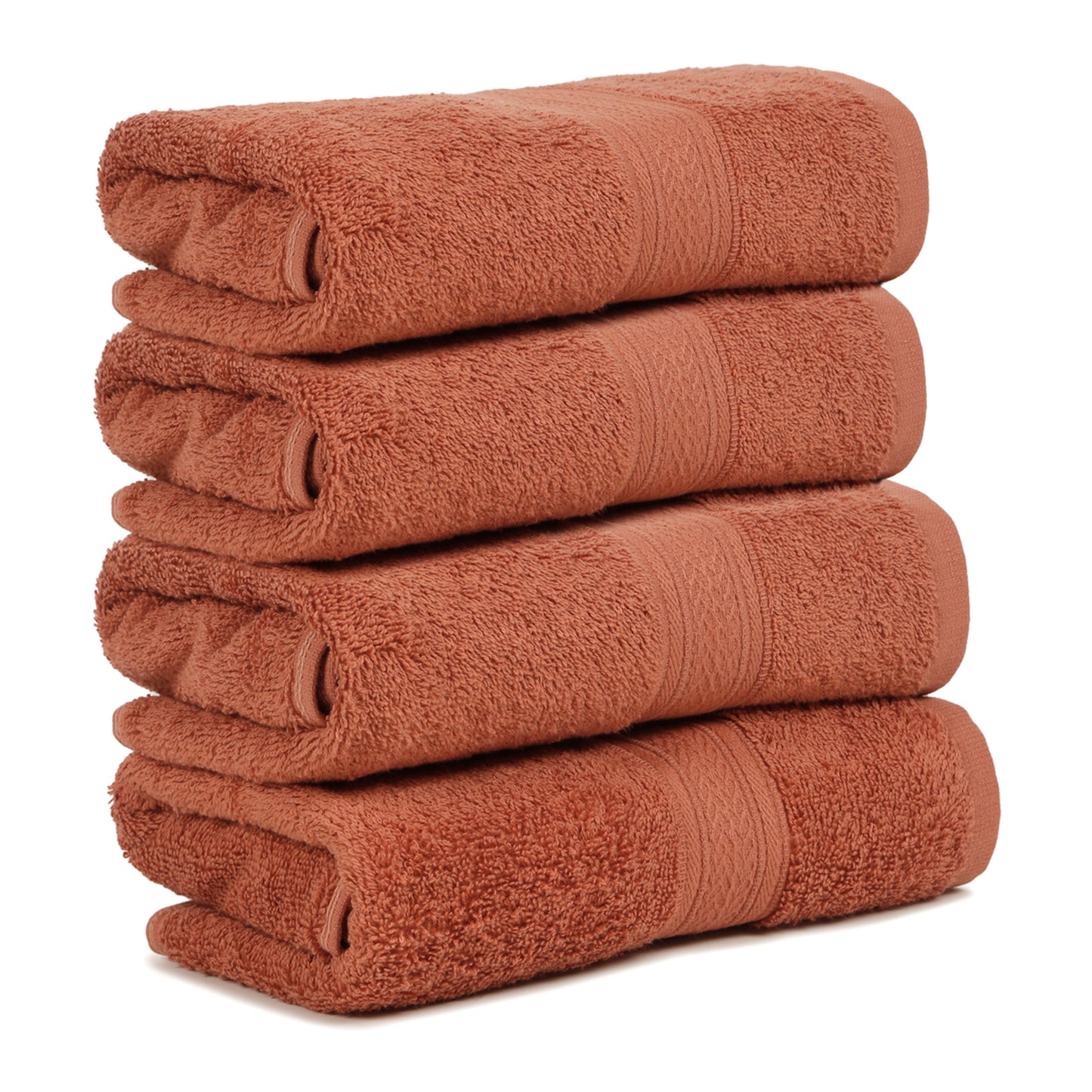 Premium 500 GSM 100% Cotton Rust Colour Hand Towels (Pack of 4)