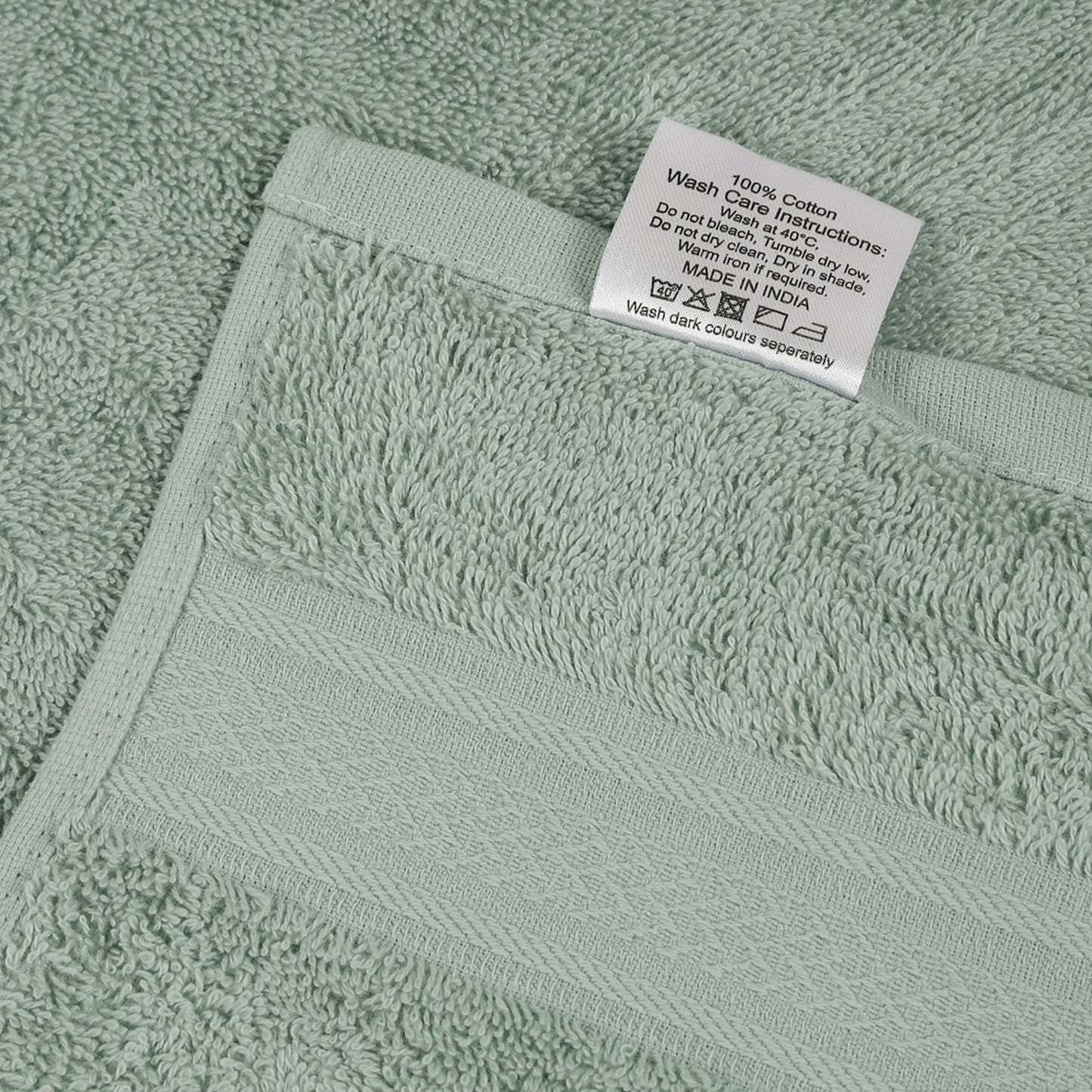 Premium 500 GSM 100% Cotton Aqua Green Colour Hand Towels (Pack of 4)