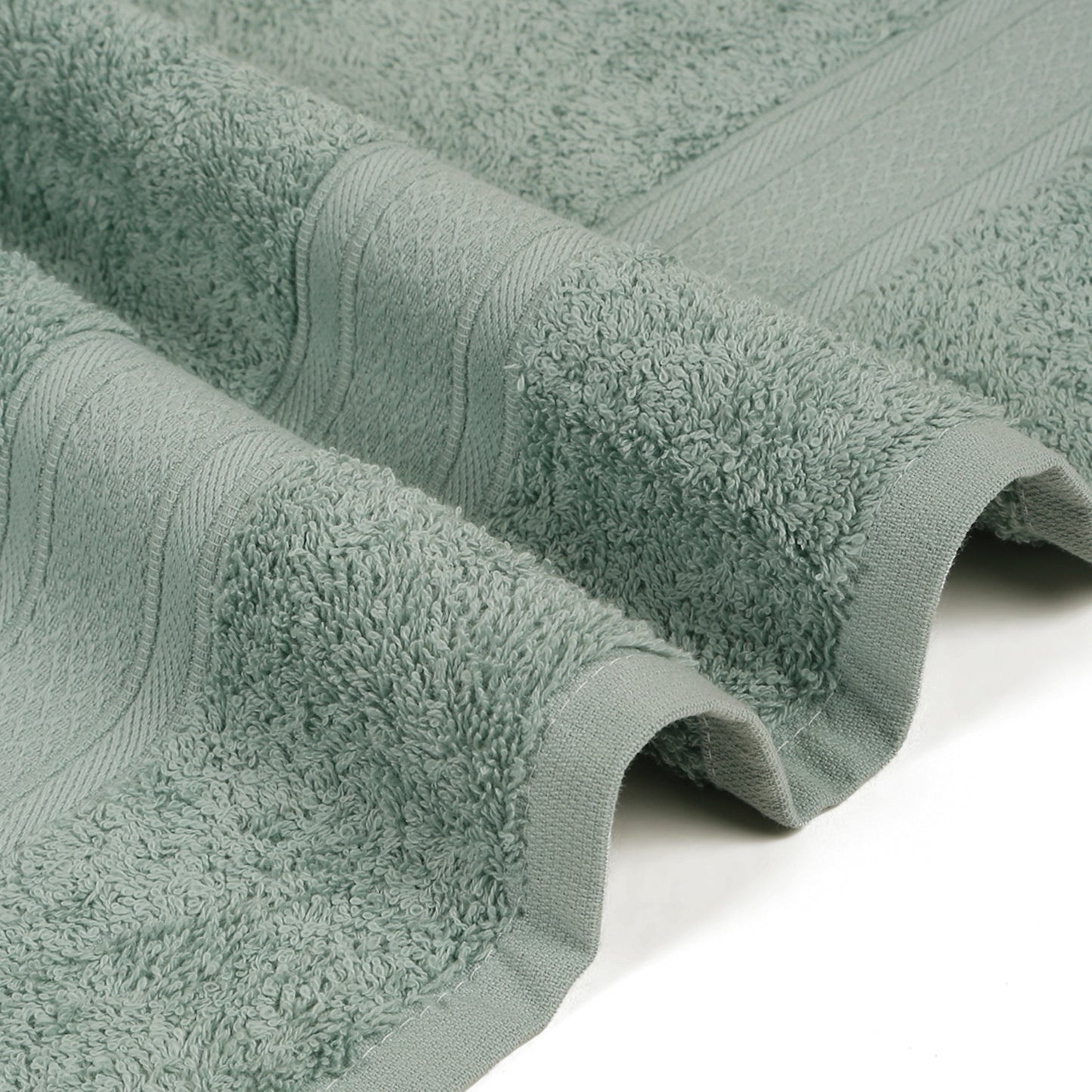 Premium 500 GSM 100% Cotton Aqua Green Colour Hand Towels (Pack of 4)