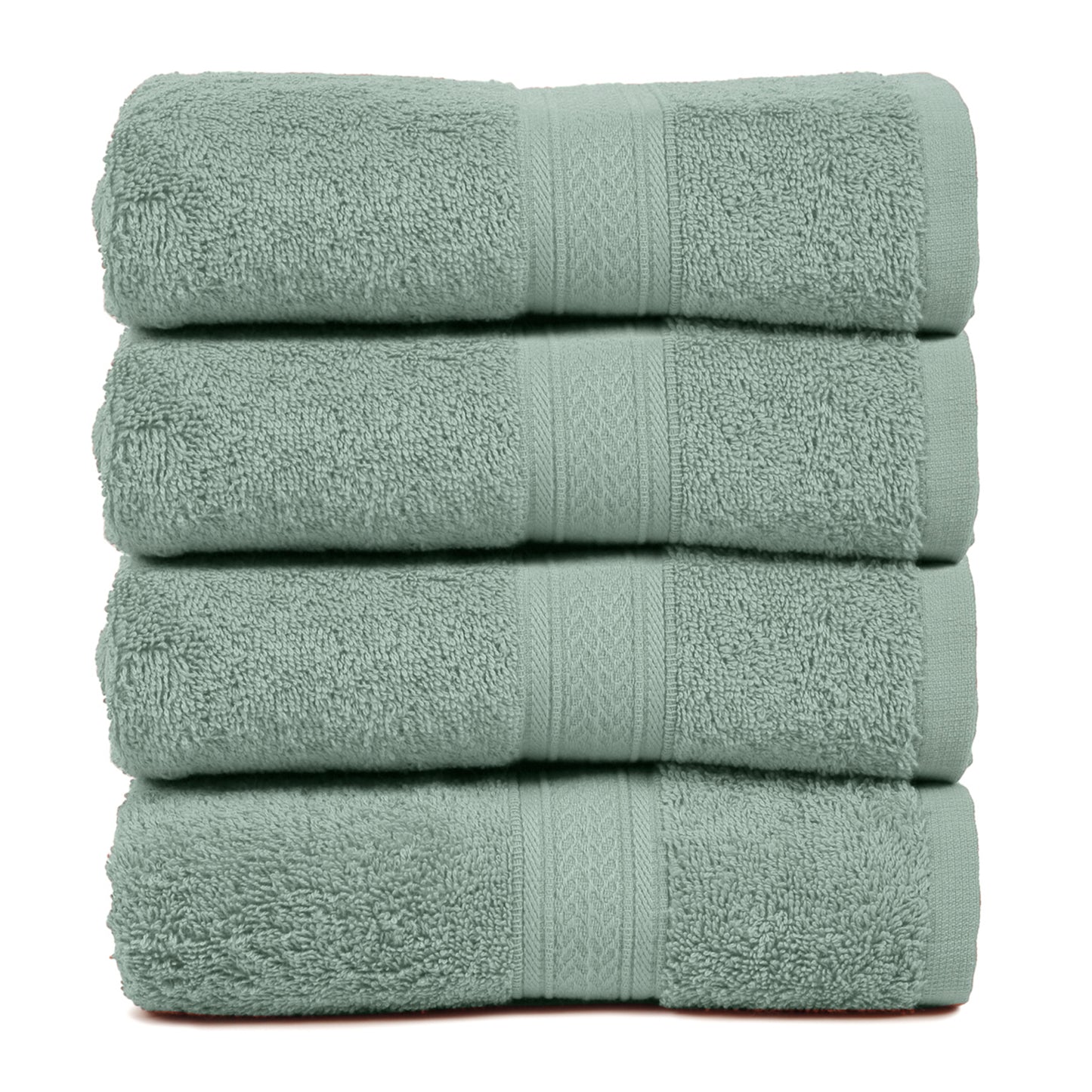 Premium 500 GSM 100% Cotton Aqua Green Colour Hand Towels (Pack of 4)