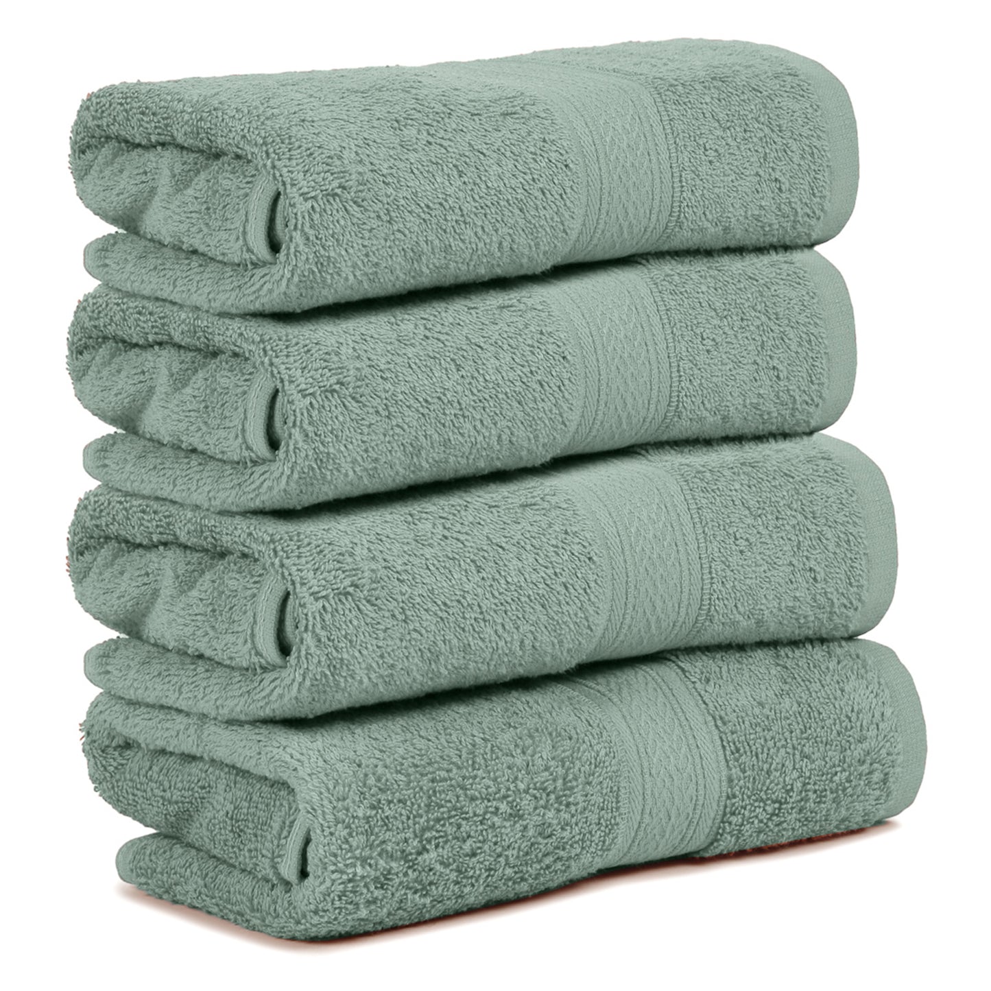 Premium 500 GSM 100% Cotton Aqua Green Colour Hand Towels (Pack of 4)