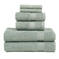 Premium 6 Piece Aqua Green Colour Cotton Towel Set (Bath, Hand & Face)