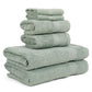Premium 6 Piece Aqua Green Colour Cotton Towel Set (Bath, Hand & Face)