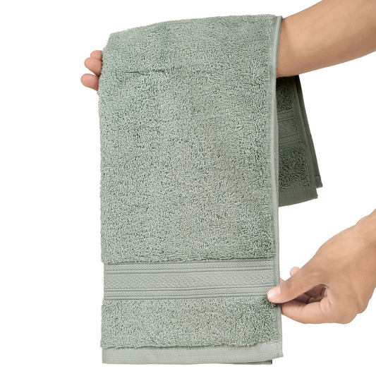 Premium 500 GSM 100% Cotton Aqua Green Colour Hand Towels (Pack of 4)