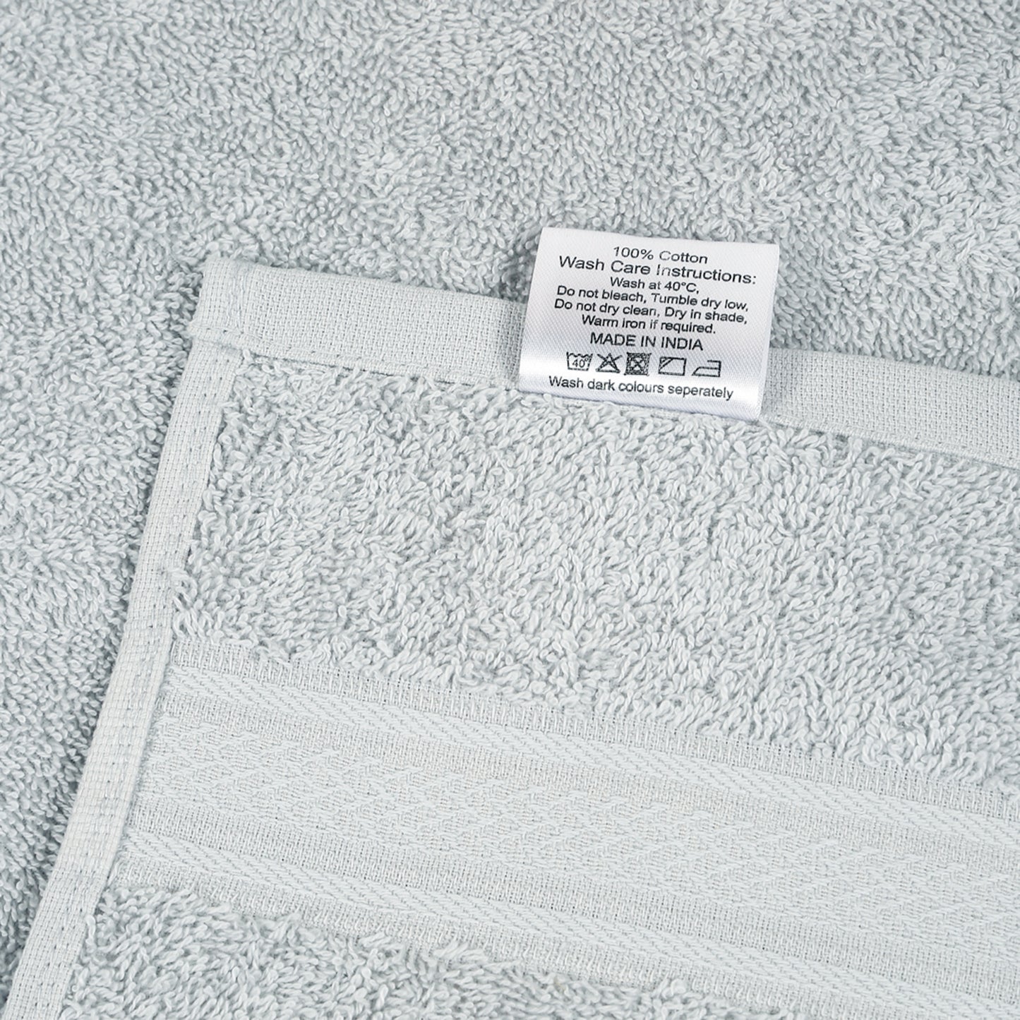Premium 500 GSM 100% Cotton Light Grey Colour Hand Towels (Pack of 4)
